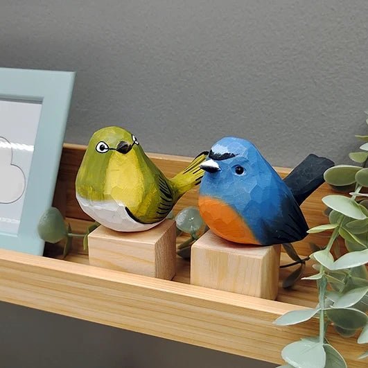 Snowy-Browed Flycatcher Sculpted Hand-Painted Bird Figure - Unique Home Decor
