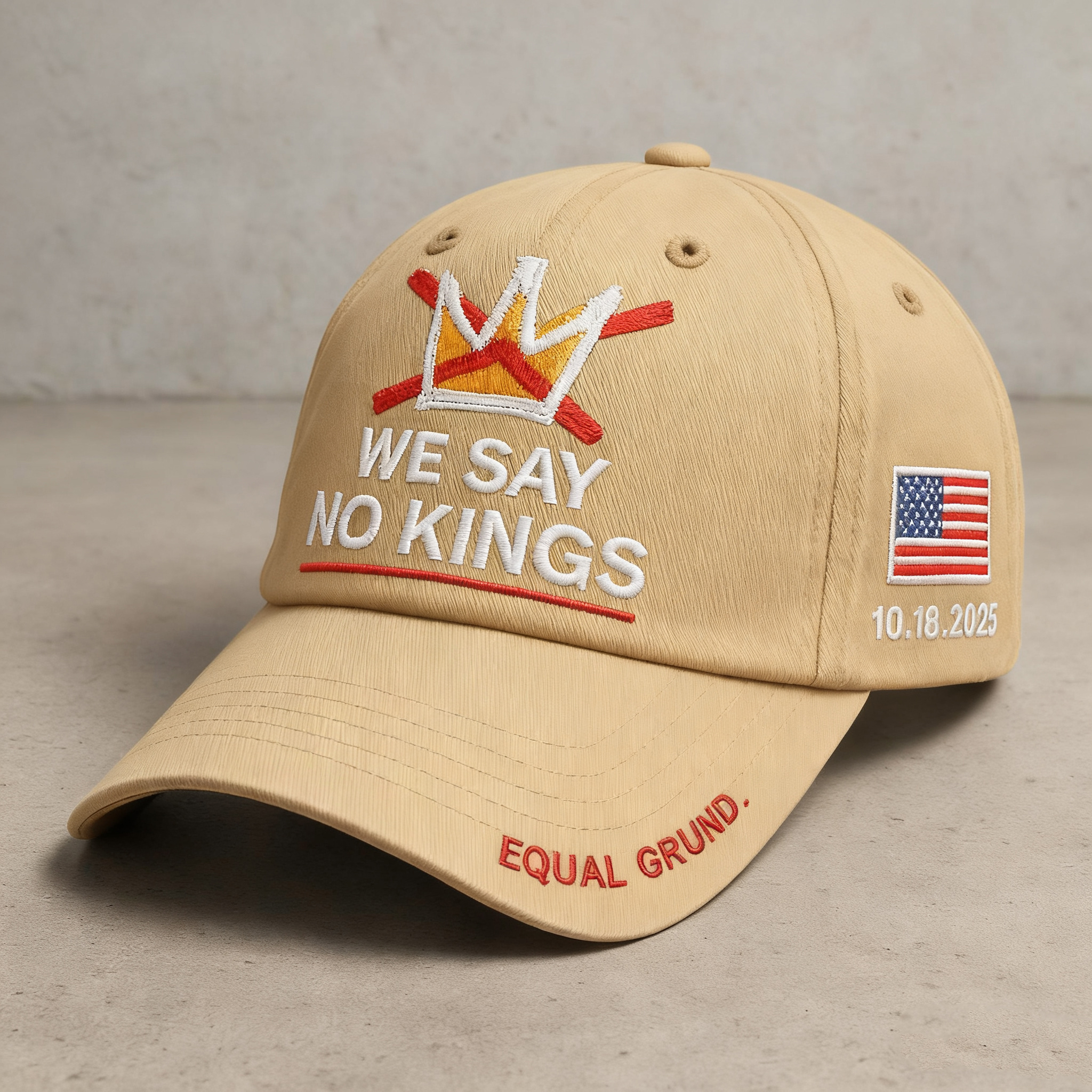 “WE SAY NO KINGS” Freedom Cap – Patriotic Embroidered Baseball Hat (Limited 2025 Edition)