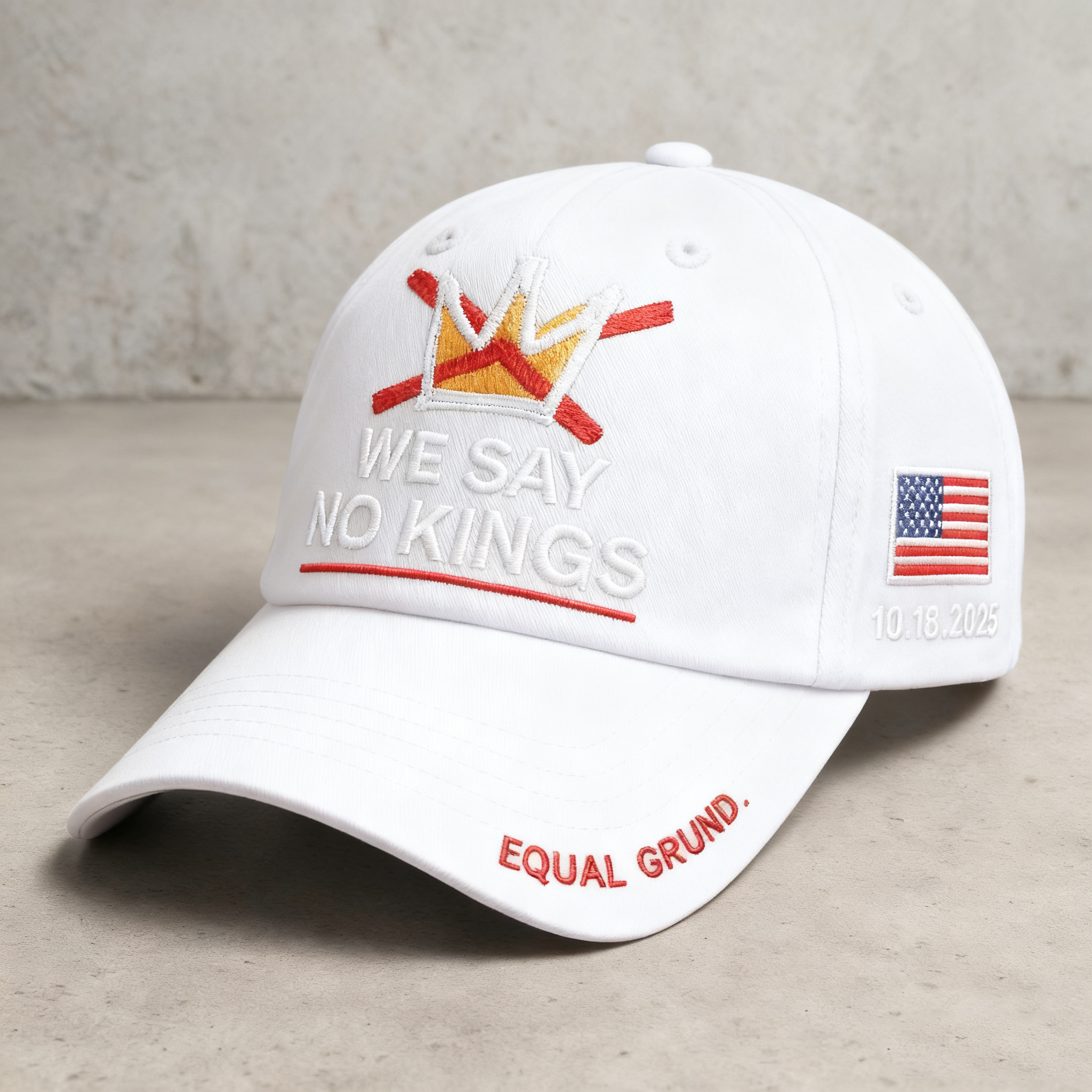 “WE SAY NO KINGS” Freedom Cap – Patriotic Embroidered Baseball Hat (Limited 2025 Edition)