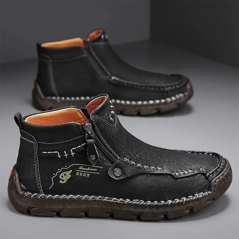 (🔥CLEARANCE SALE - 70% OFF)MEN'S CASUAL HANDMADE LEATHER BOOTS - PREVENT FOOT DISEASES