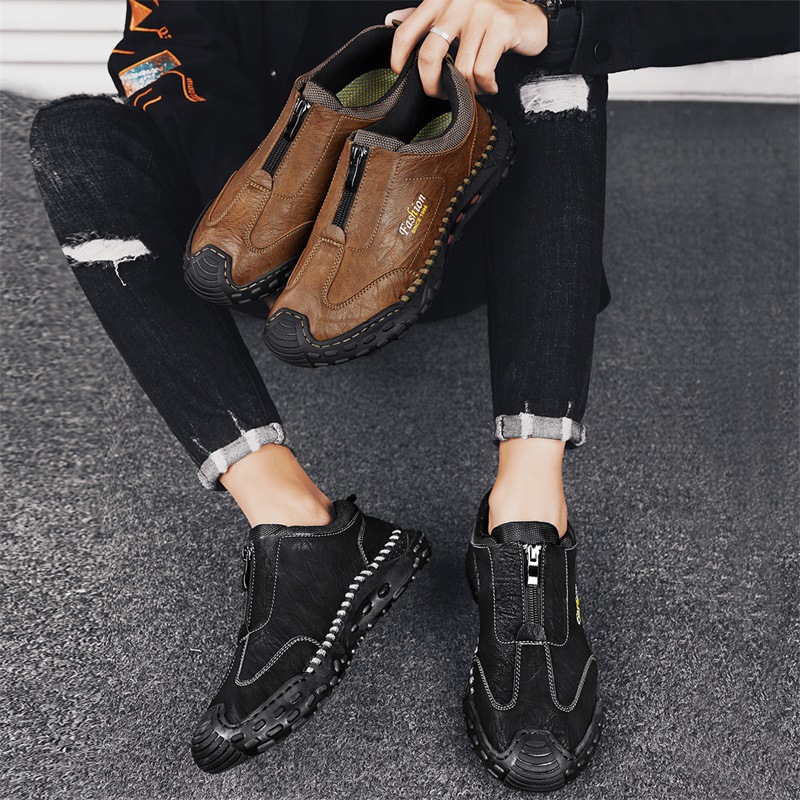 ⏰Limited Time Sale 70% OFF-Men's genuine leather slip-on non-slip loafers to relieve foot pain