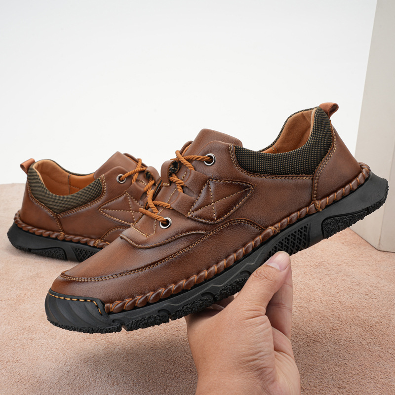 🔥New models available, 40% off🎉Men's genuine leather handmade walking shoes for foot pain relief with arch support