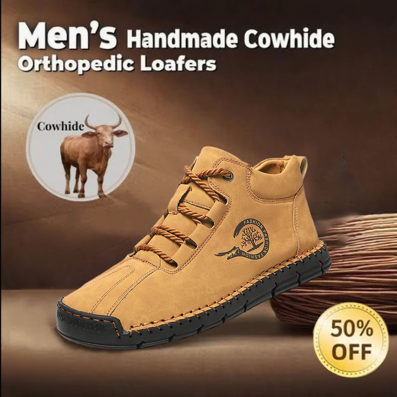 🔥Last day 60% off 🔥Men's handmade stylish orthopedic shoes to improve walking posture and relieve foot pain