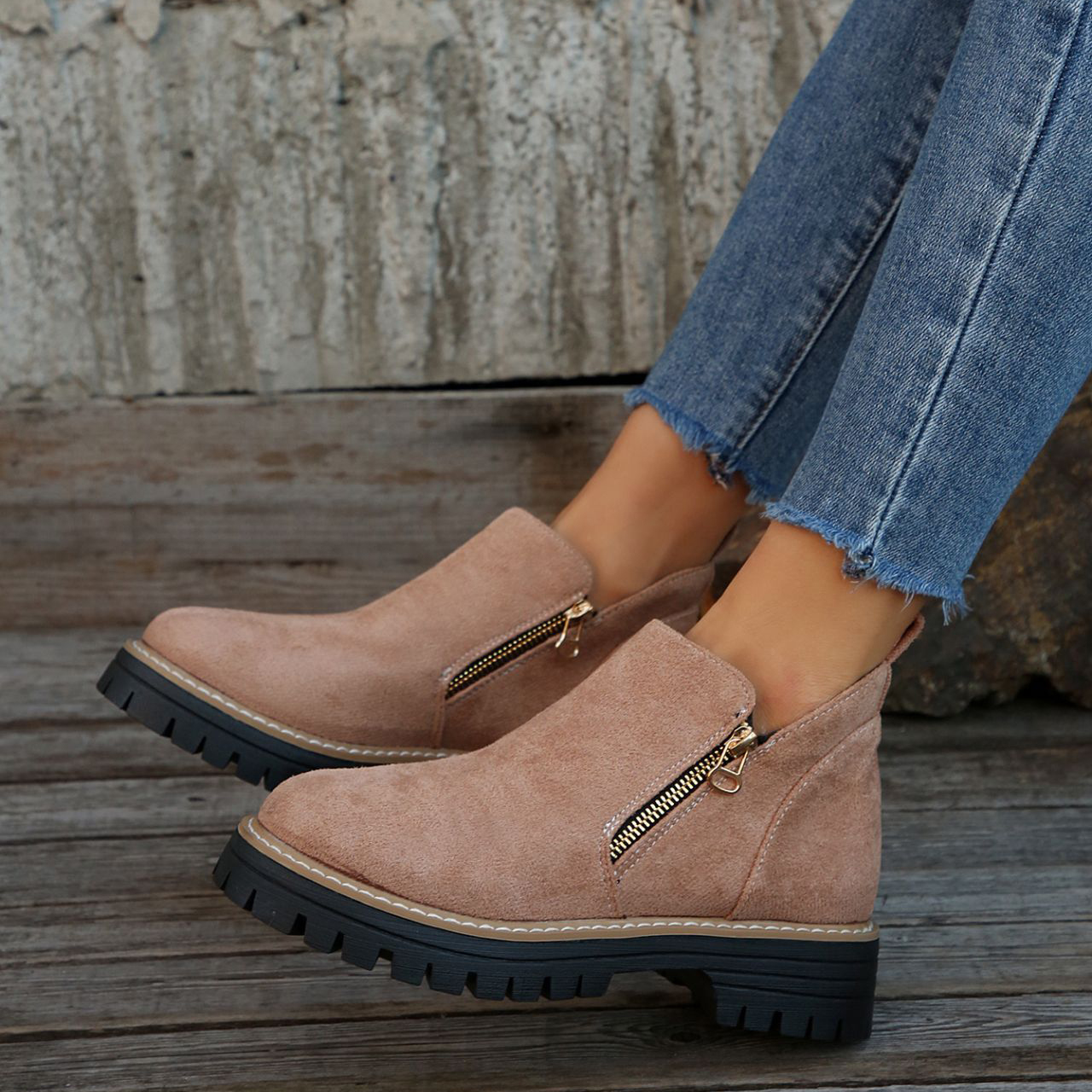 Women's Fashionable Solid Color Orthopedic Ankle Boots