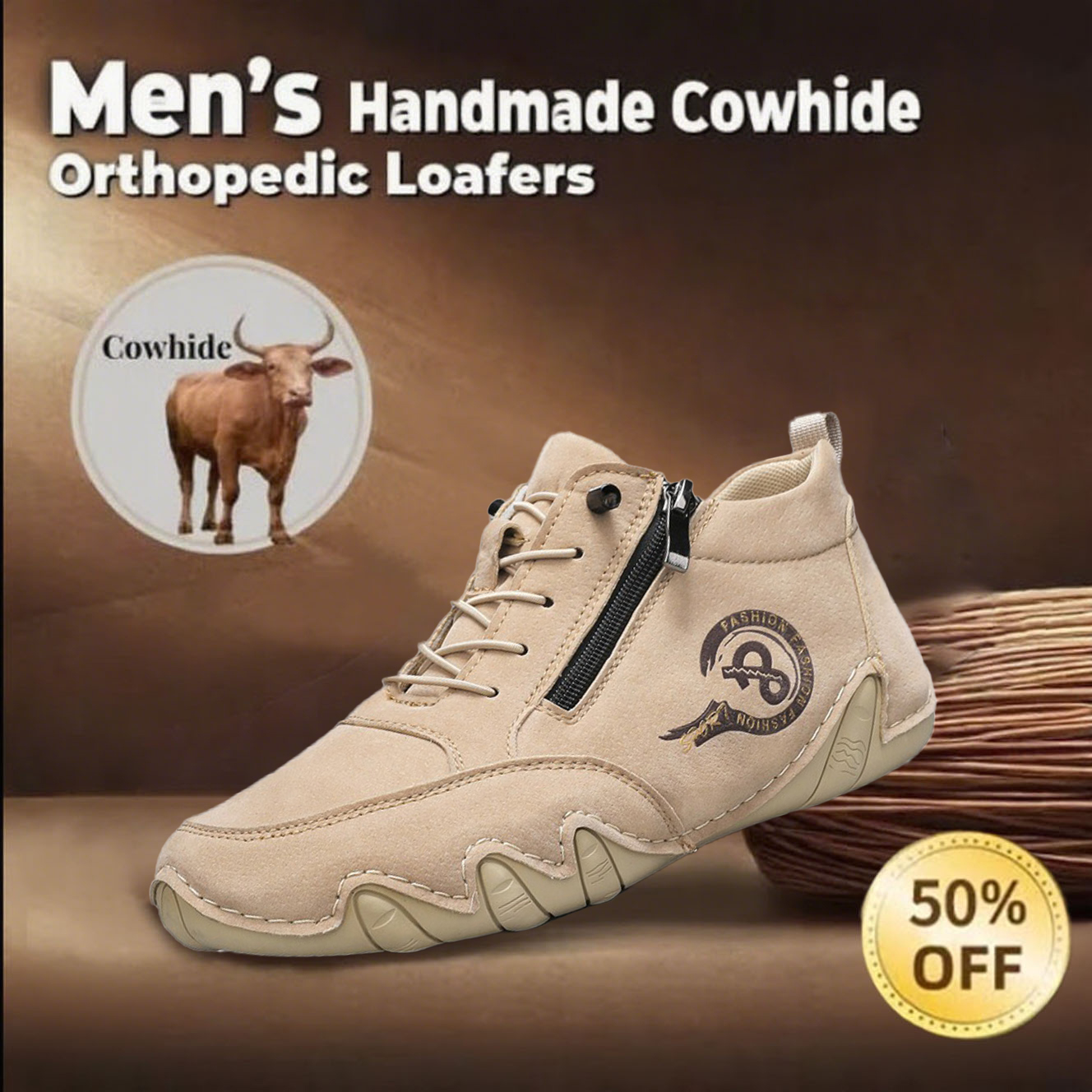 🔥Last day 70% off 🔥Men's genuine leather handmade British style orthopedic shoes