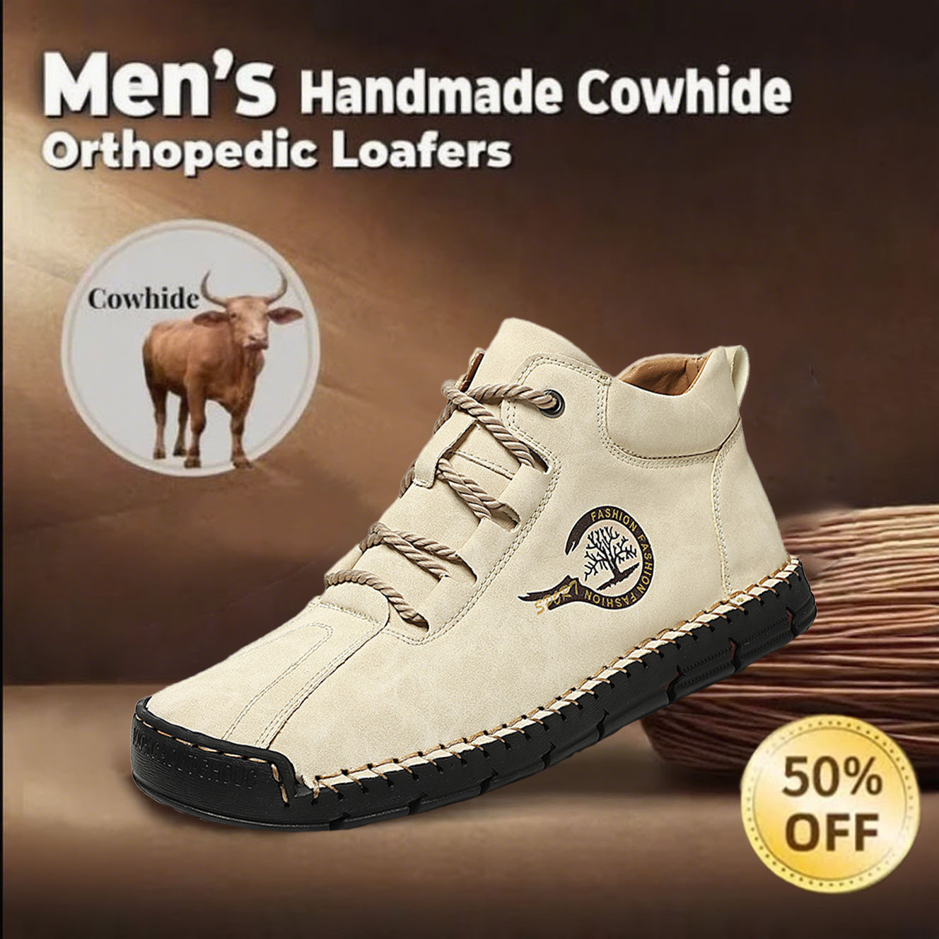 🔥Last day 60% off 🔥Men's handmade stylish orthopedic shoes to improve walking posture and relieve foot pain
