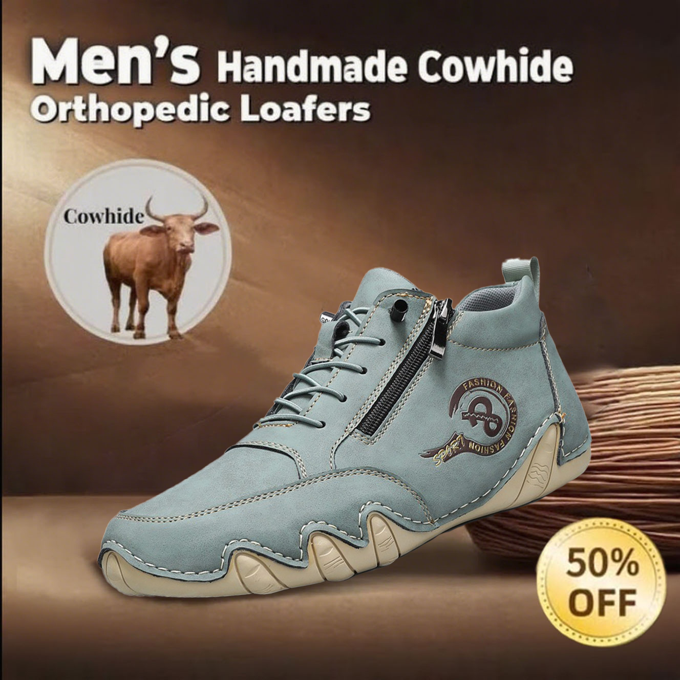 🔥Last day 70% off 🔥Men's genuine leather handmade British style orthopedic shoes