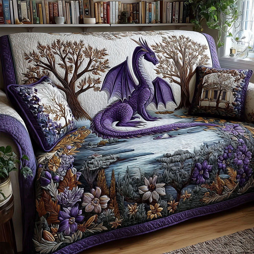 Dragon of Wisdom Quilted Sofa Cover NCU0PT9748