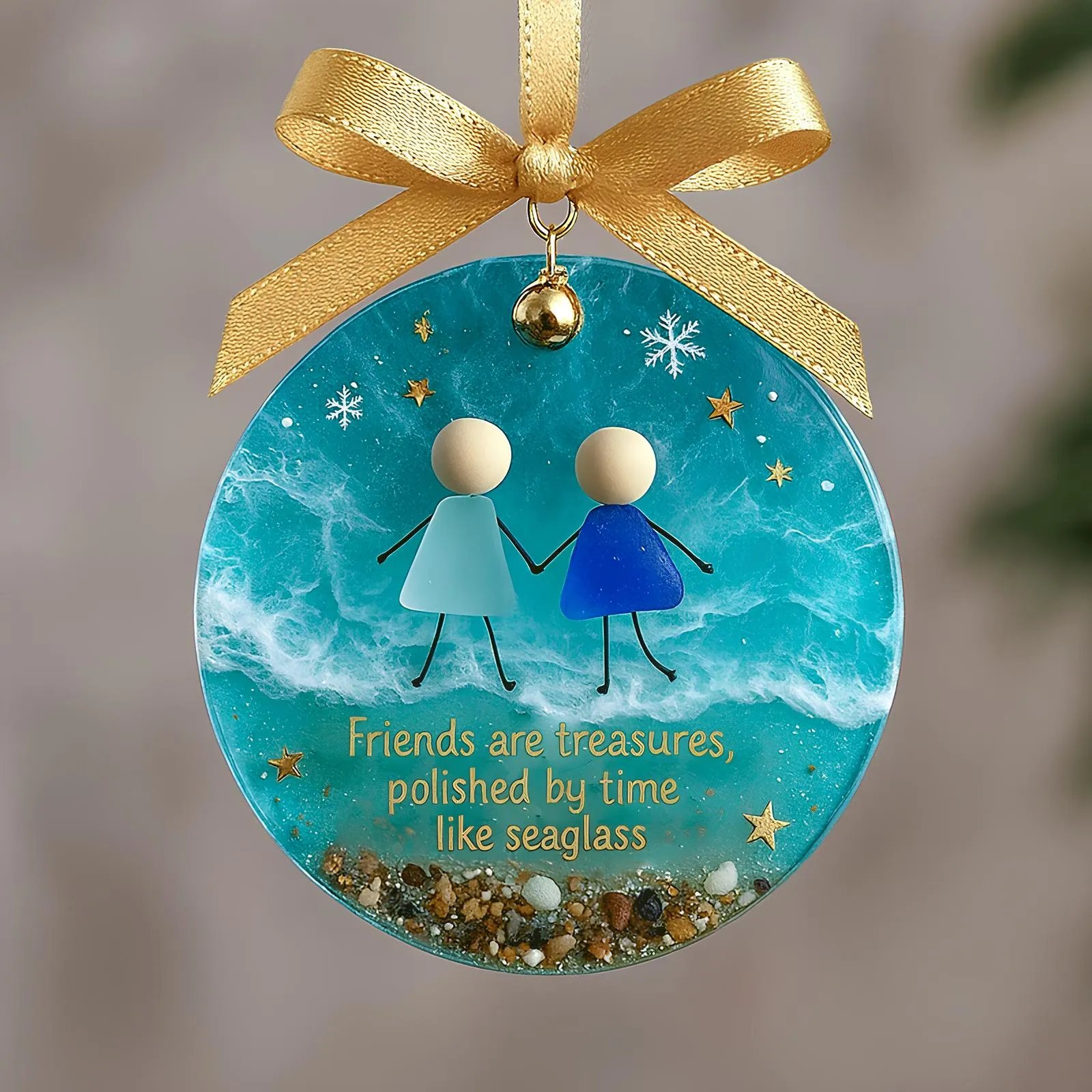 🌊Friendship Sea  Glass Christmas Ornament✨Shaped by Nature & Crafted by Hand💝