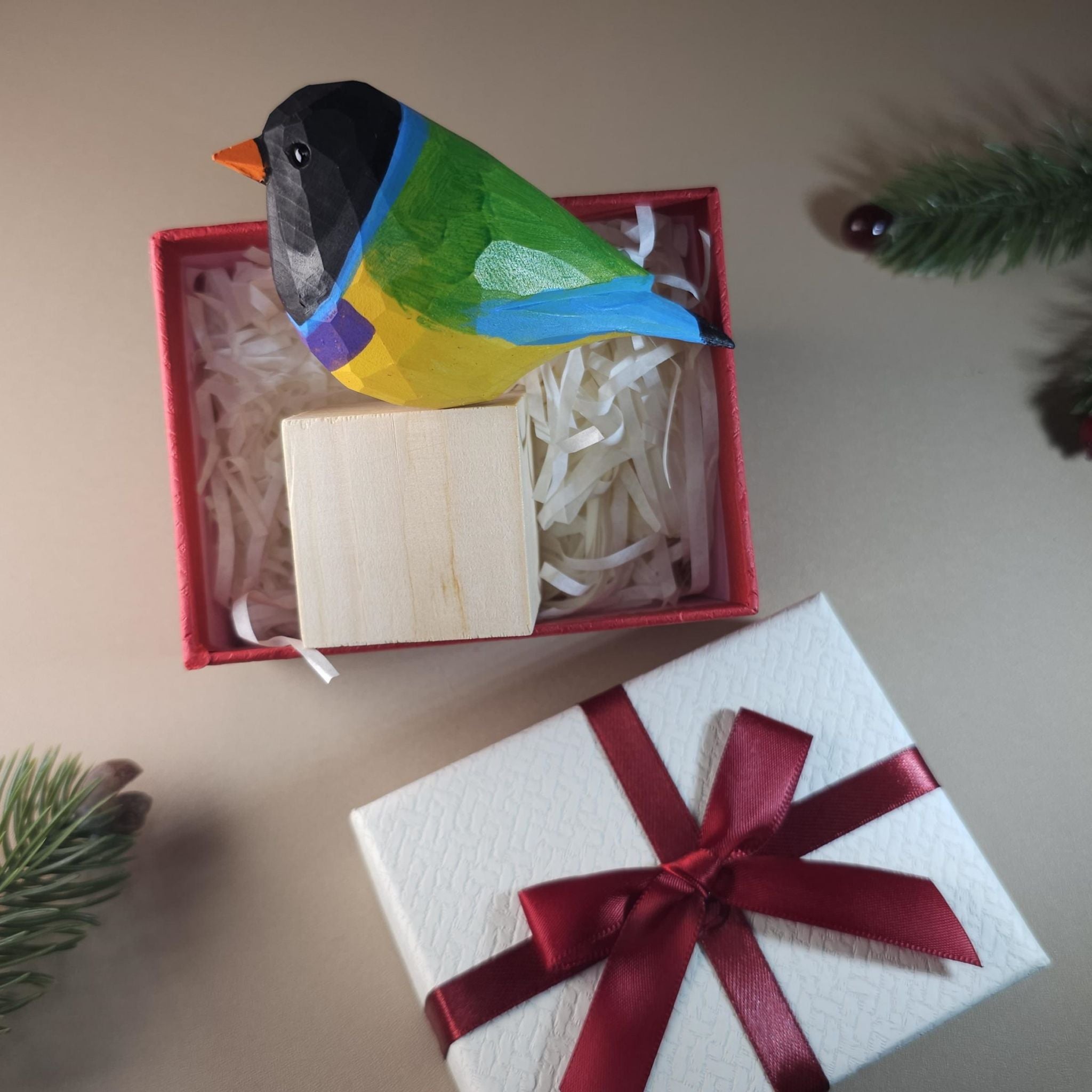 Bird Figurine comes with wooden stand and gift box packaging