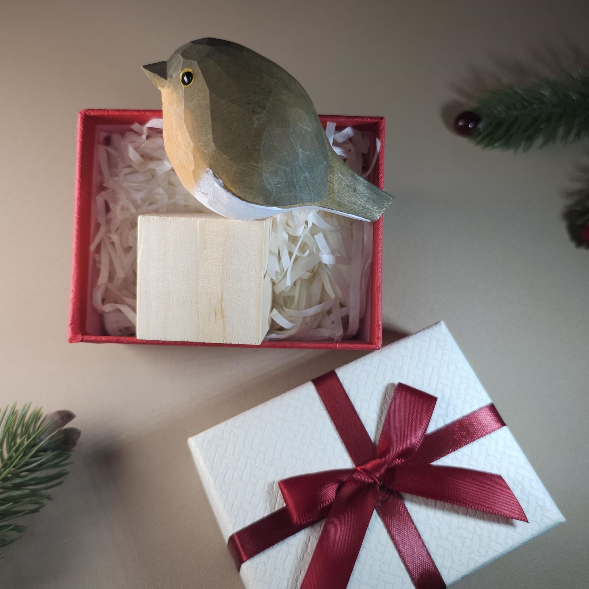 Bird Figurine comes with wooden stand and gift box packaging