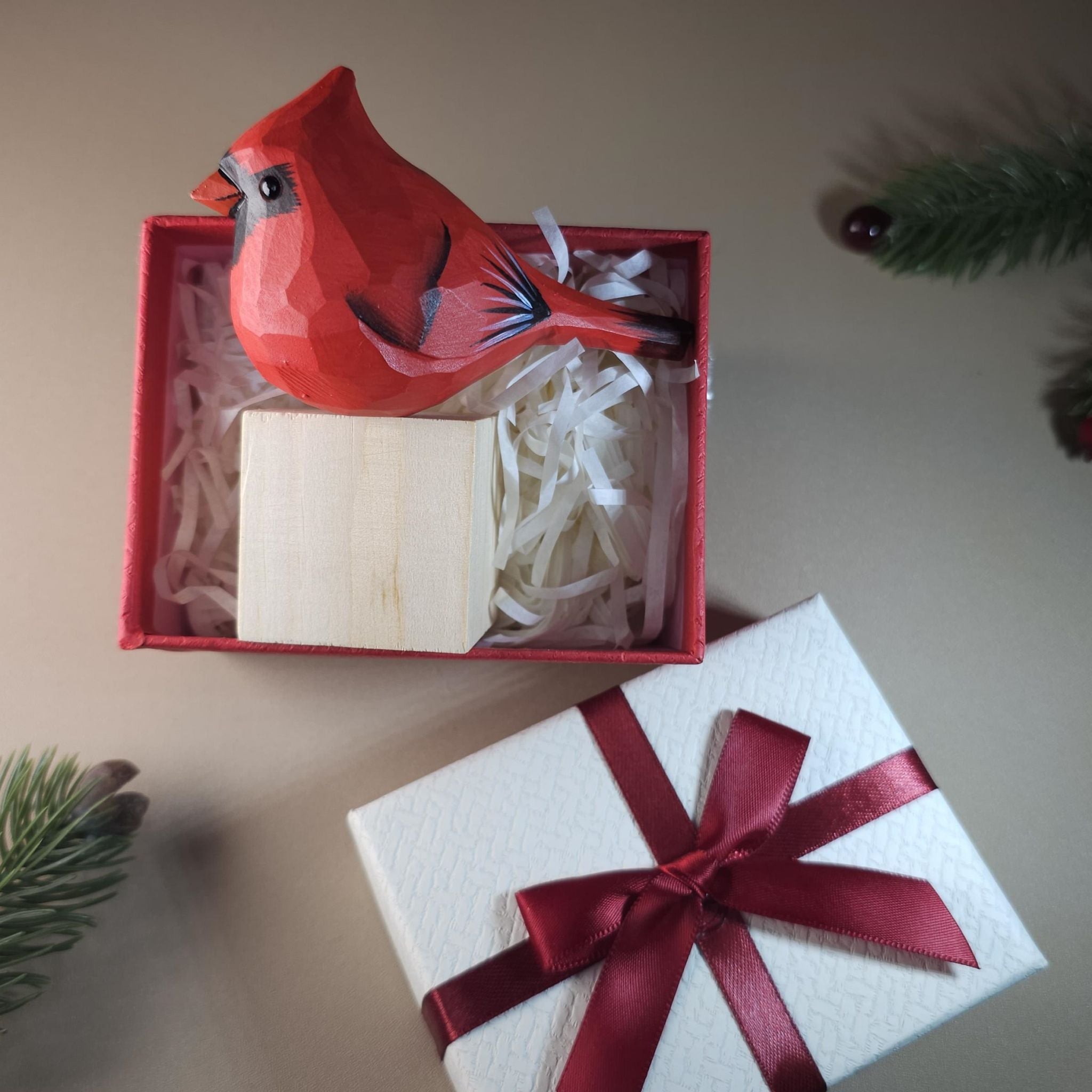 Bird Figurine comes with wooden stand and gift box packaging
