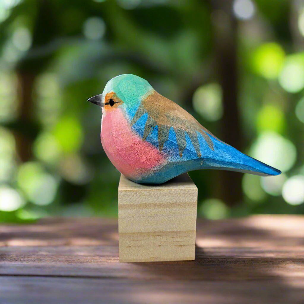 Lilac-breasted roller Sculpted Hand-Painted Bird Figure