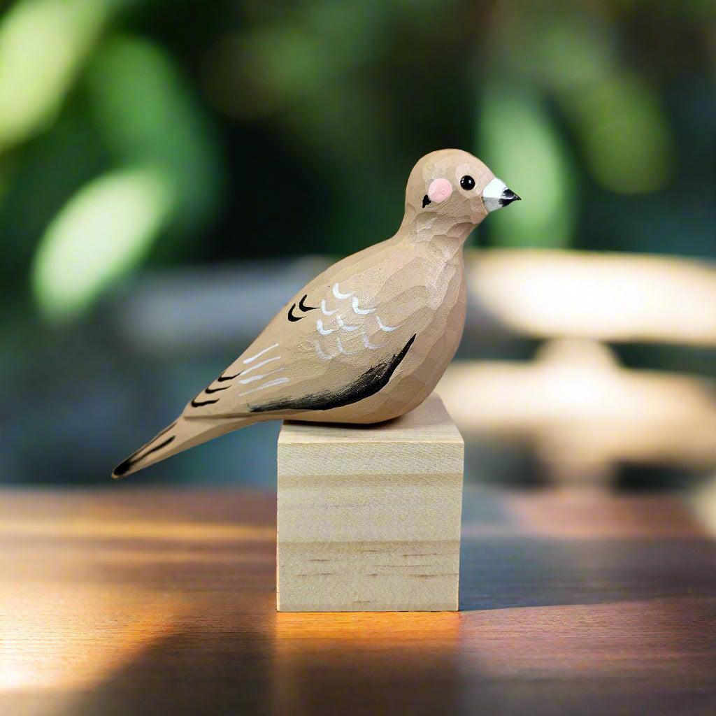 Mourning Dove Sculpted Hand-Painted Wood Bird Figure