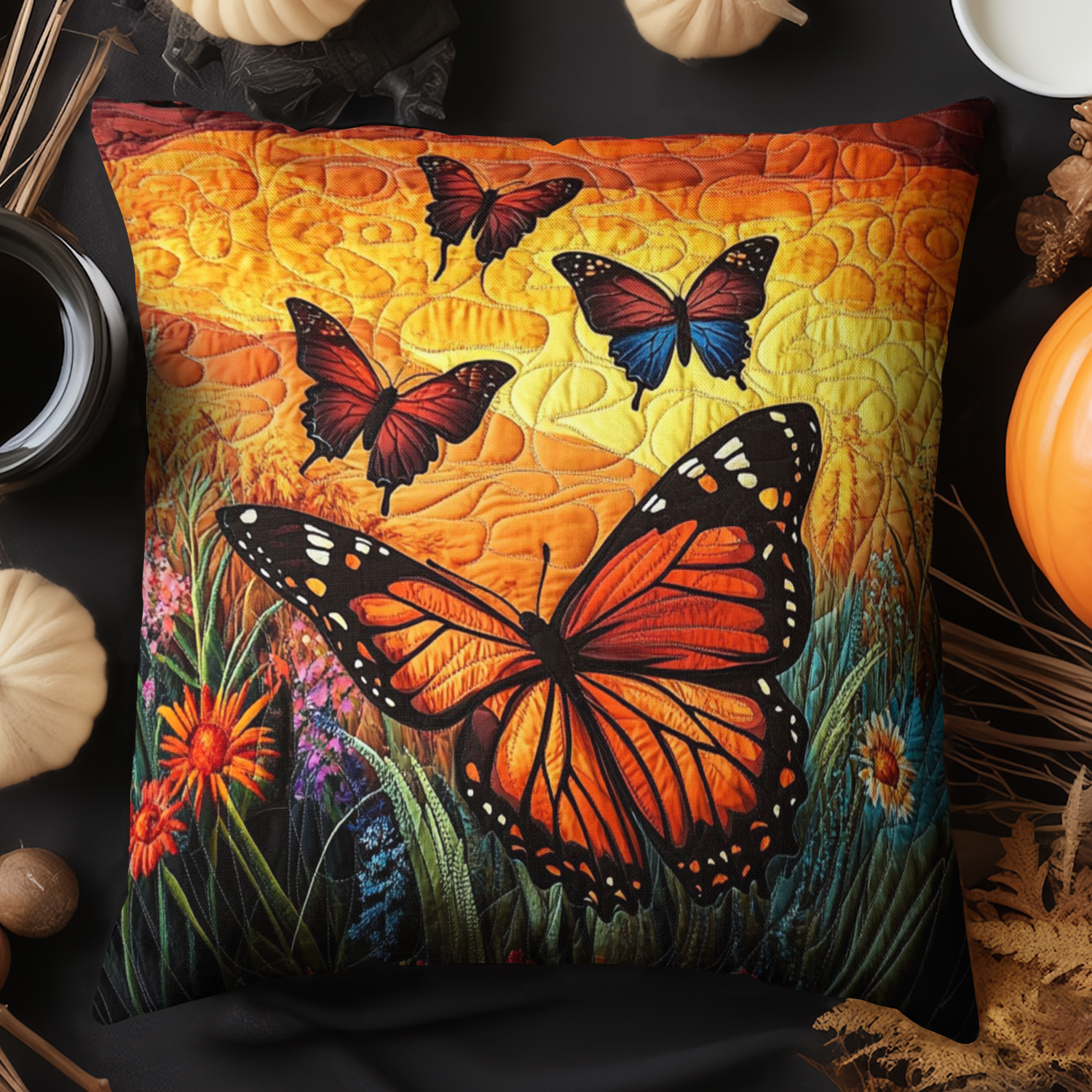 Golden Sunset Flight Quilted Pillow Case NCU0NT4159