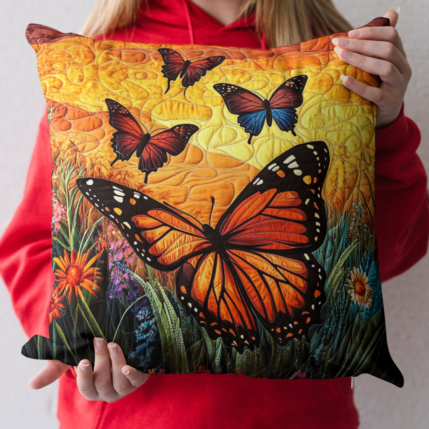 Golden Sunset Flight Quilted Pillow Case NCU0NT4159