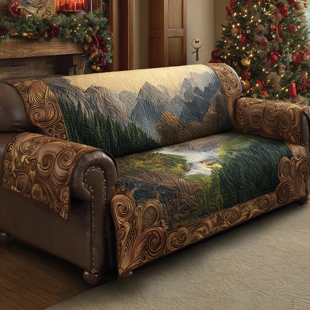 Whisper Forest Quilted Sofa Cover NCU0DV8618