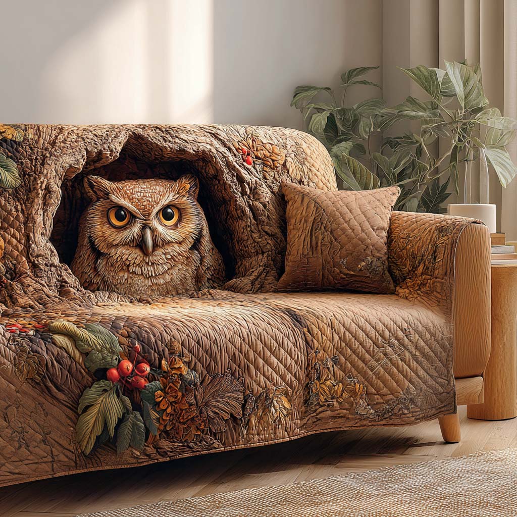 Woodland Watch Quilted Sofa Cover NCU0XD1476