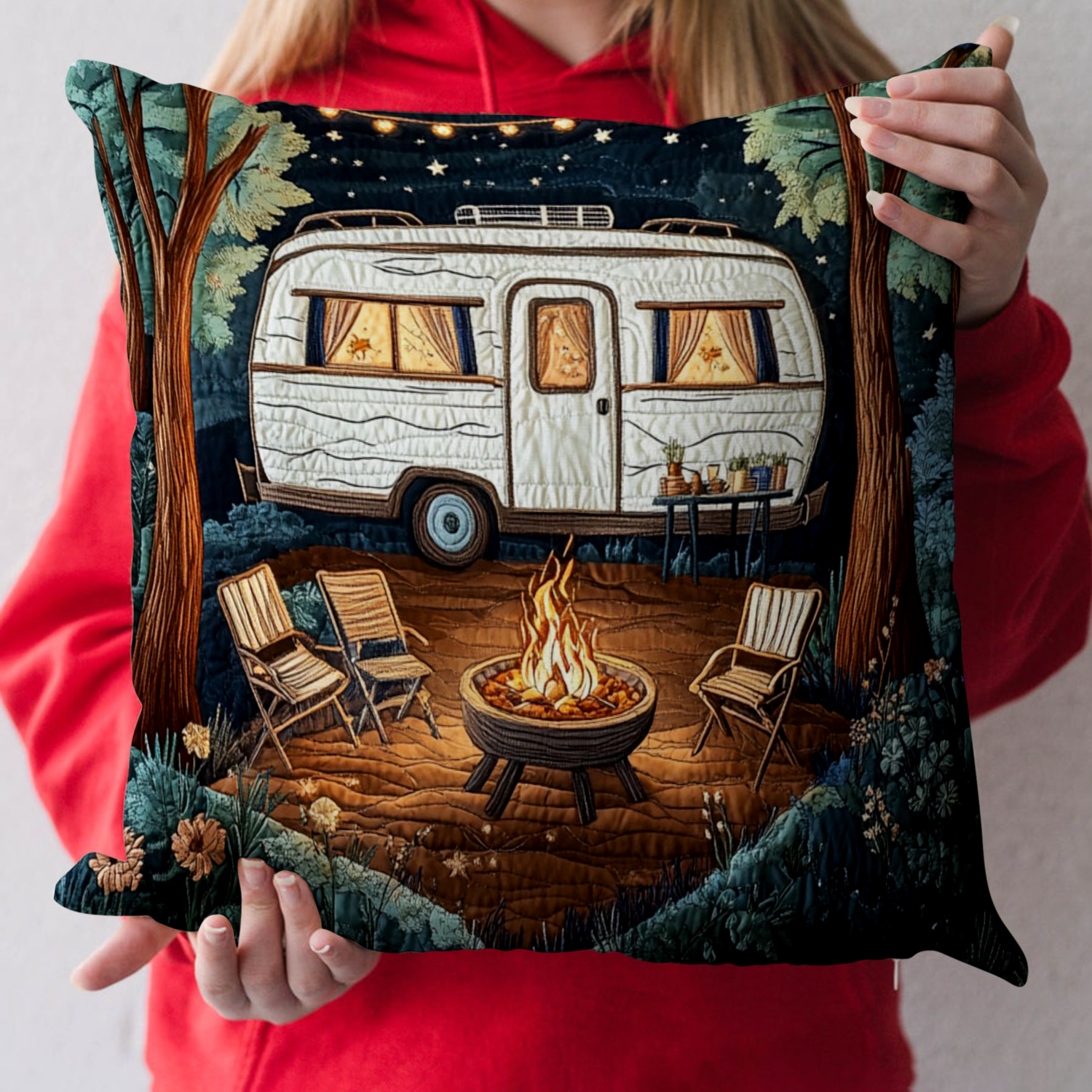 Moonlit Camper Quilted Pillow Case NCU0NT4649