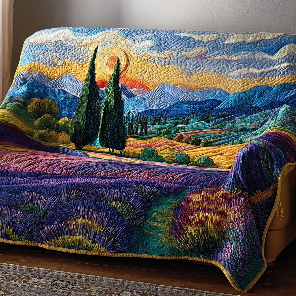 Lavender Sunrise Valley Quilted Sofa Cover NCU0VL3003
