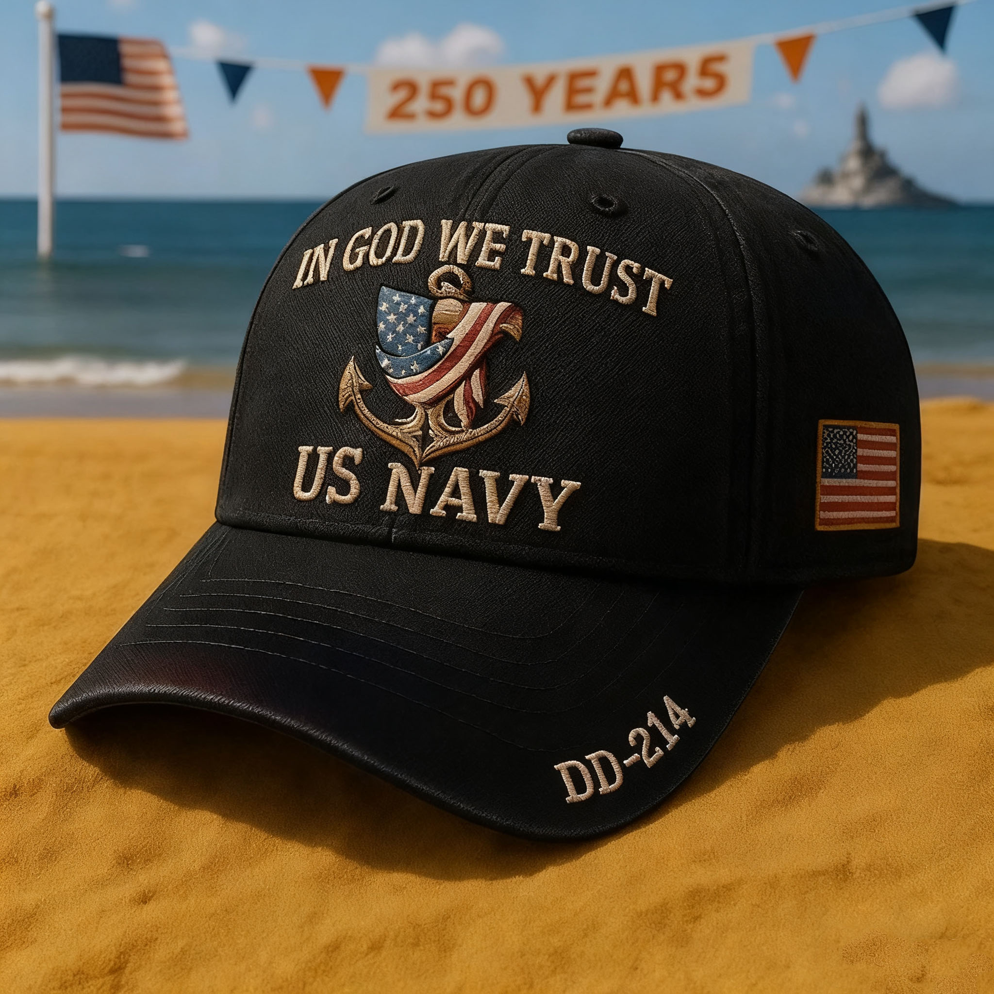 US Navy Veteran Art Print Hat