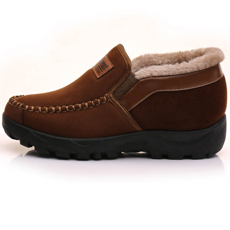 Men's Comfortable Waterproof Warm Cow Leather Snow Boots