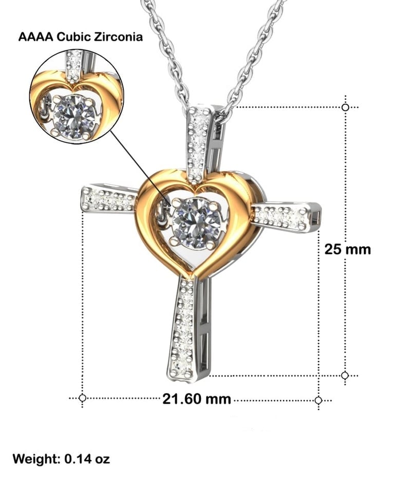 🎁2026 New Year Hot Sale🎁Gift To My Baby Girl Daughter - Cross Dancing Necklace With Message Card Gift