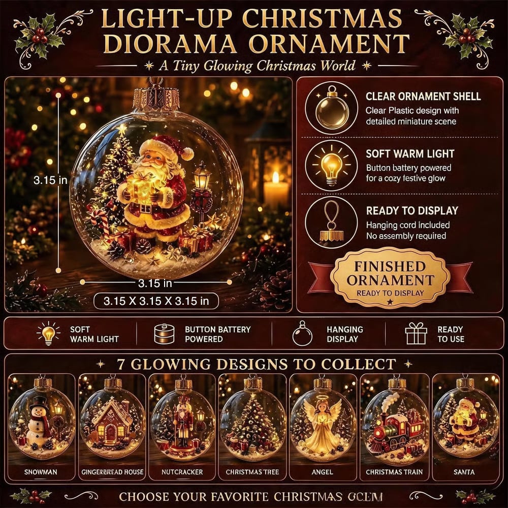 ✨LAST DAY 70% OFF✨ - 🎄Glowing Christmas Ornament🎅