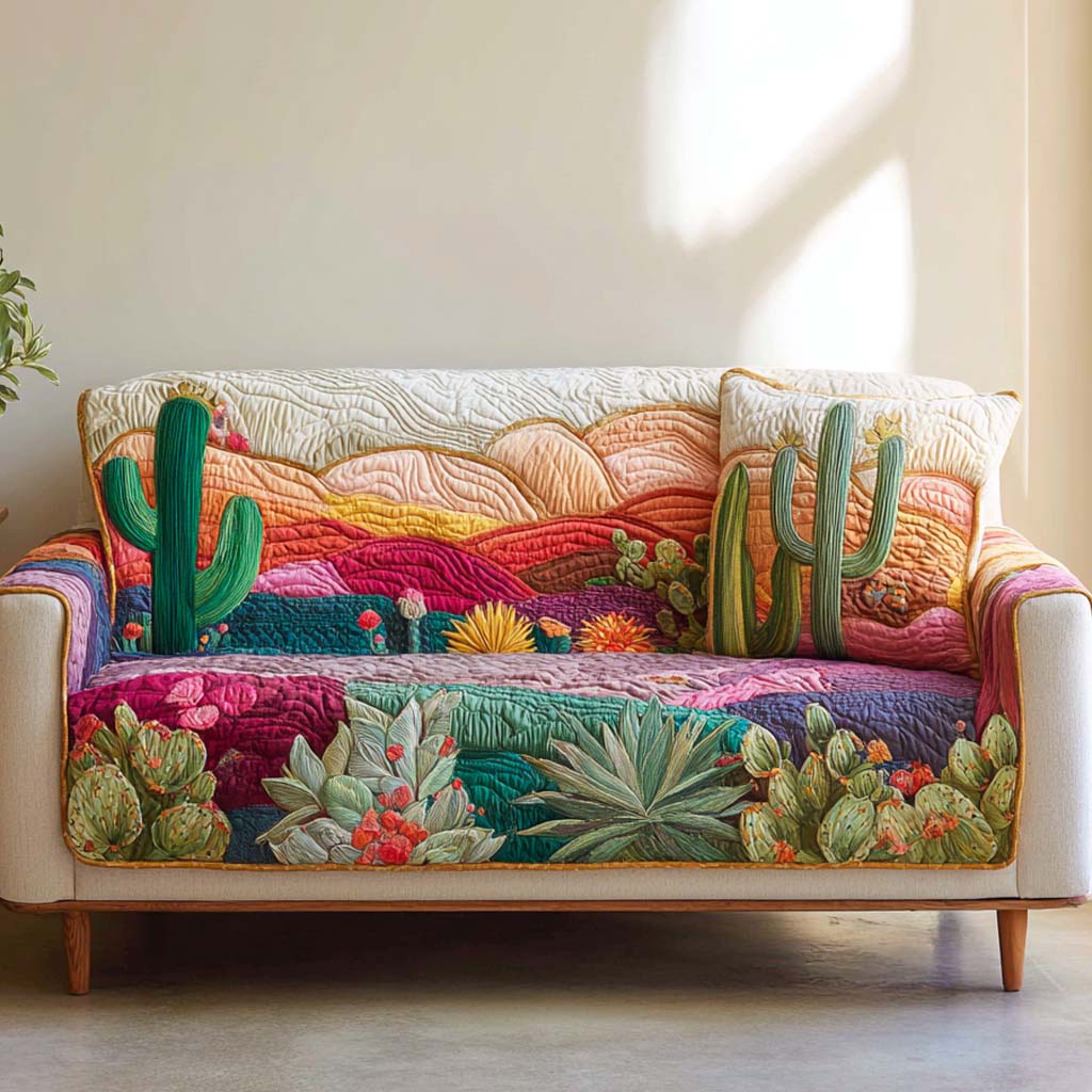 Desert Glow Quilted Sofa Cover NCU0XD1491