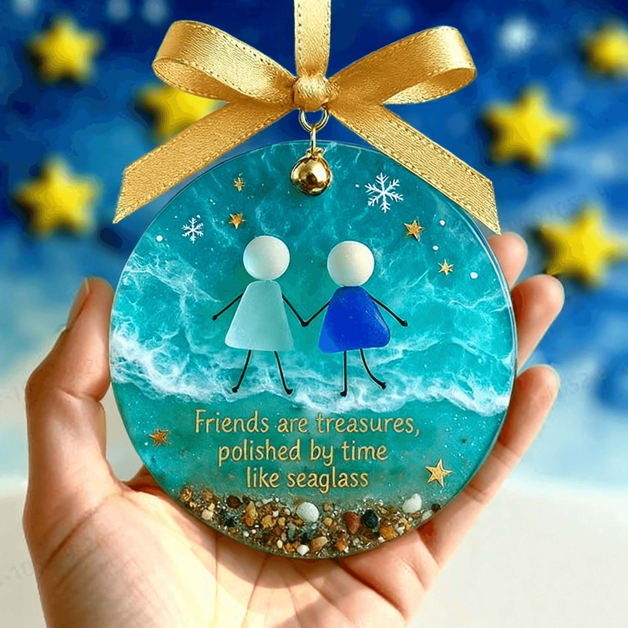 🌊Friendship Sea  Glass Christmas Ornament✨Shaped by Nature & Crafted by Hand💝