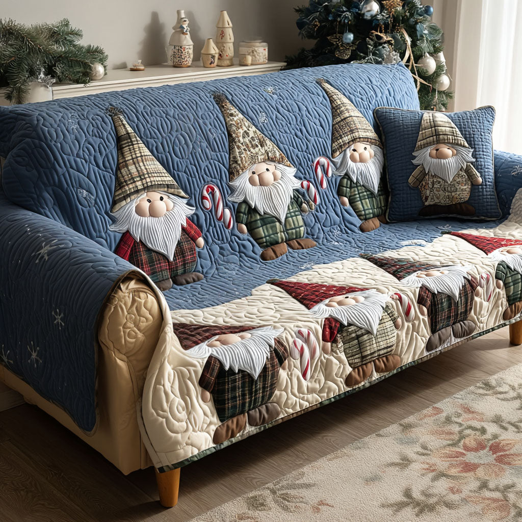 Winter Hearth Friends Quilted Sofa Cover NCU0PT10483
