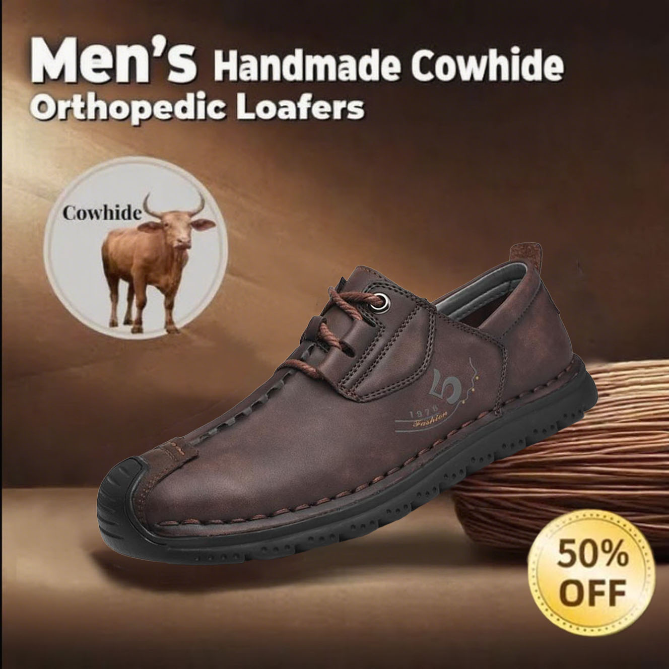 ⏰Limited Time Deal – 50% Off! Men's Casual Walking on Shoes for Bunions