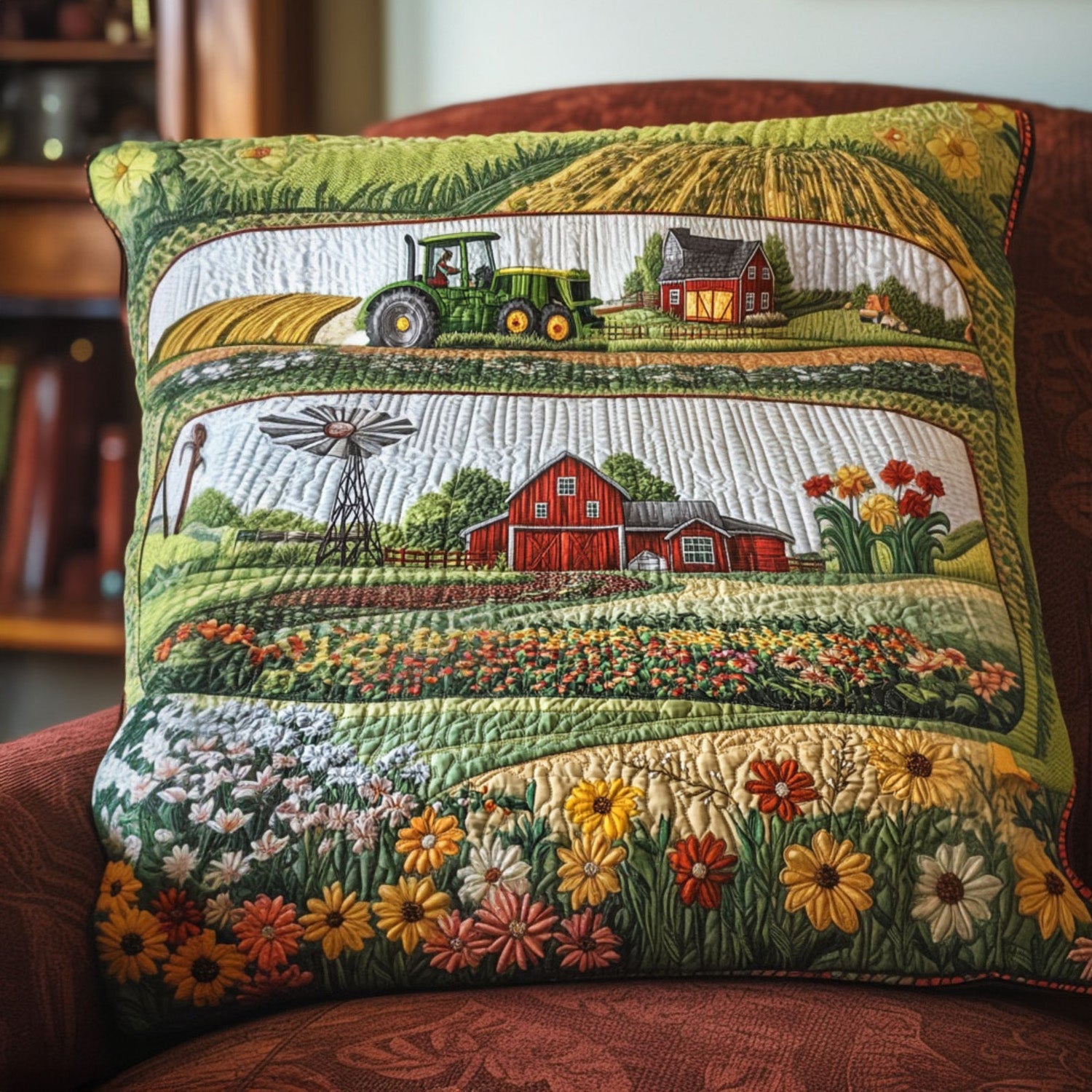 Barnyard Blossom Quilted Pillow Case NCU0PT5809