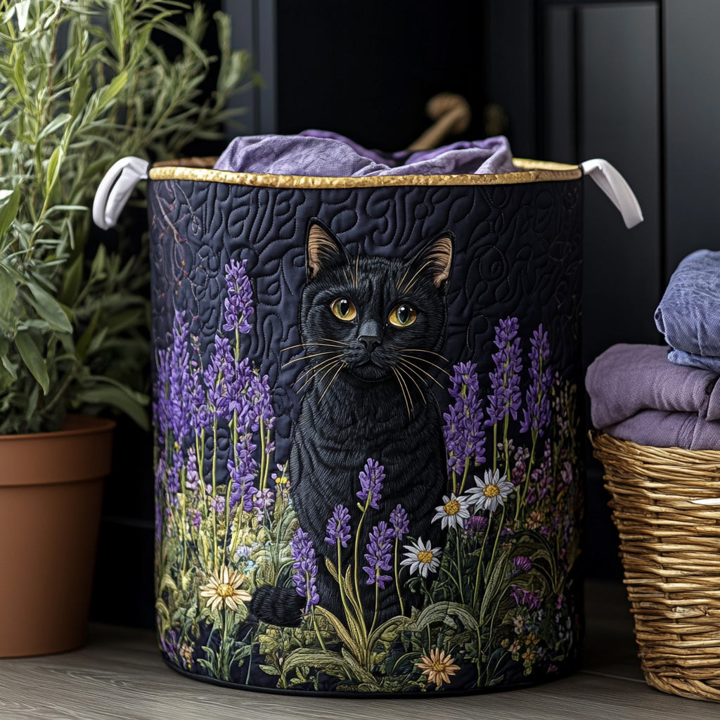 Black Cat Haven Quilted Laundry Basket NCU0DV850