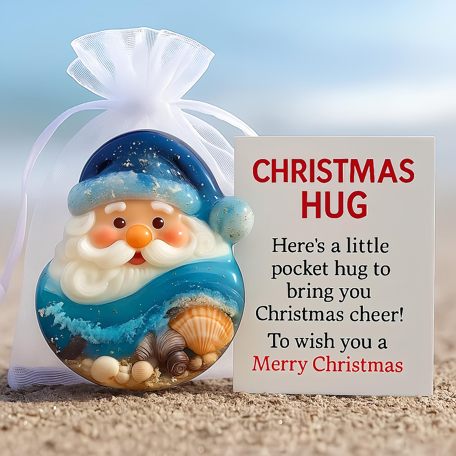 🎅✨Sea Glass Santa Pocket Hug