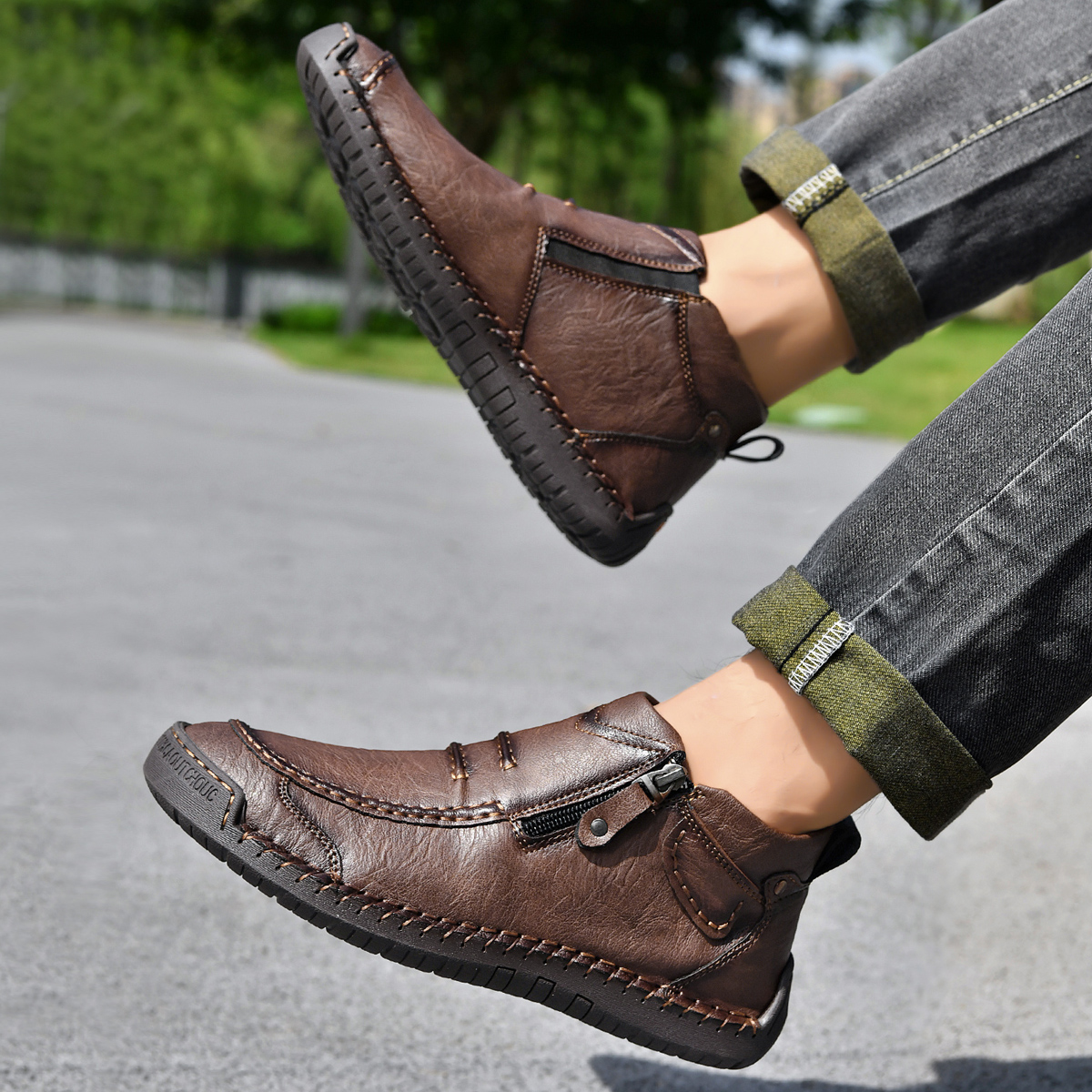 ⏰This Week 70% OFF🔥Casual leather arch support non-slip wear-resistant high-top loafers