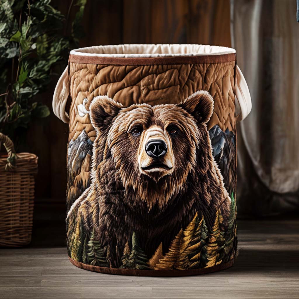 Forest Bear Stroll Quilted Laundry Basket NCU0NNT1214