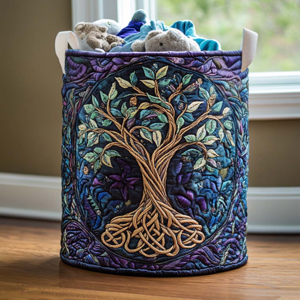 Forest Spirit Quilted Laundry Basket NCU0NNT1578