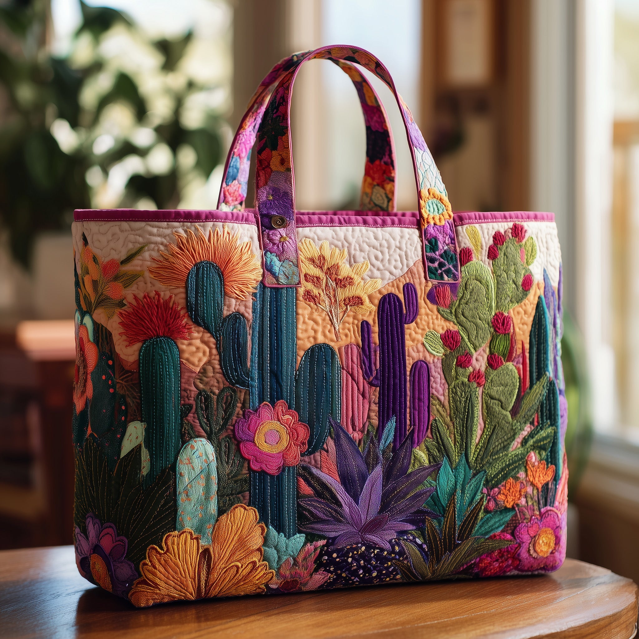 Cacti Garden Quilted Tote Bag GFTONL5062
