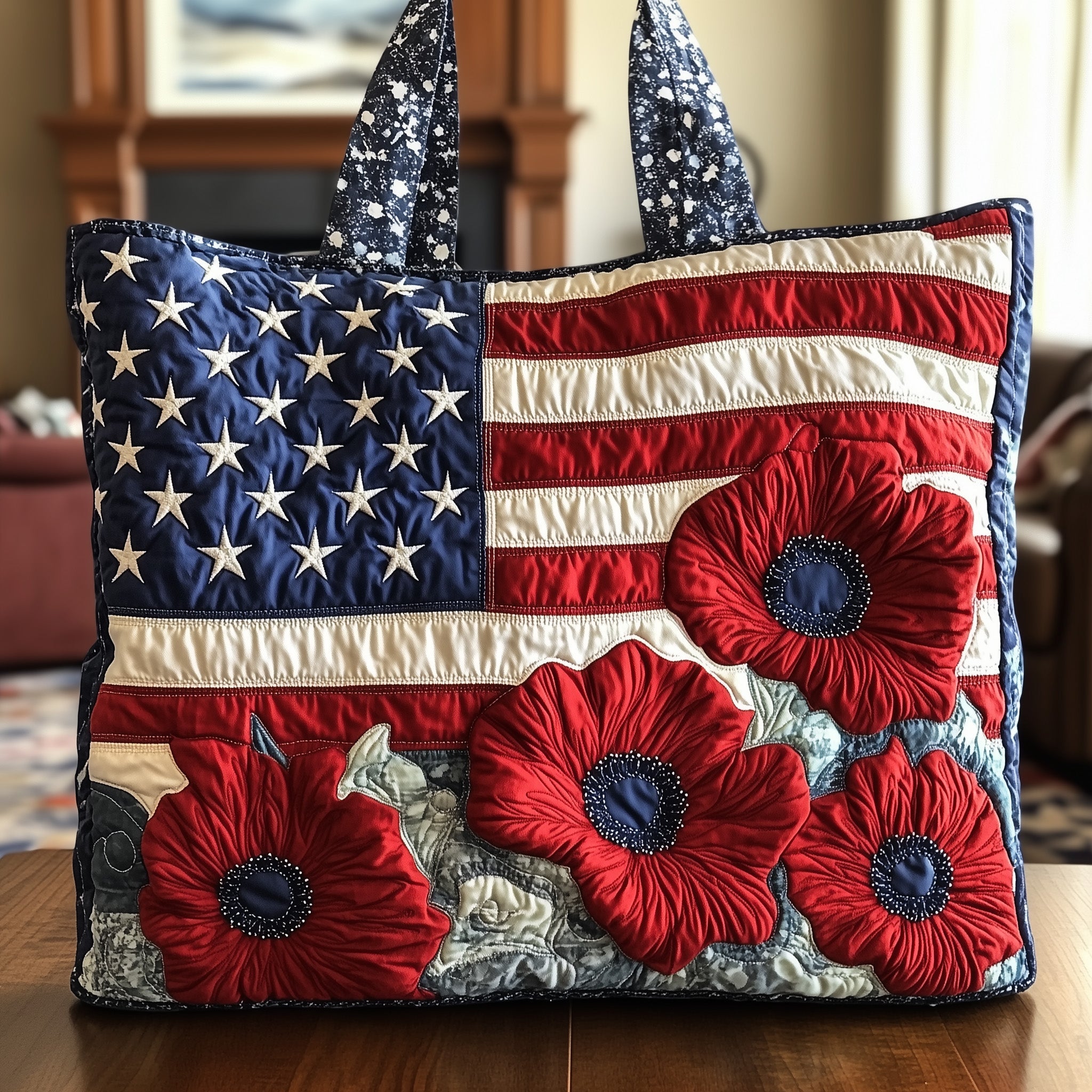 Patriot Petal Quilted Tote Bag GFTONT854