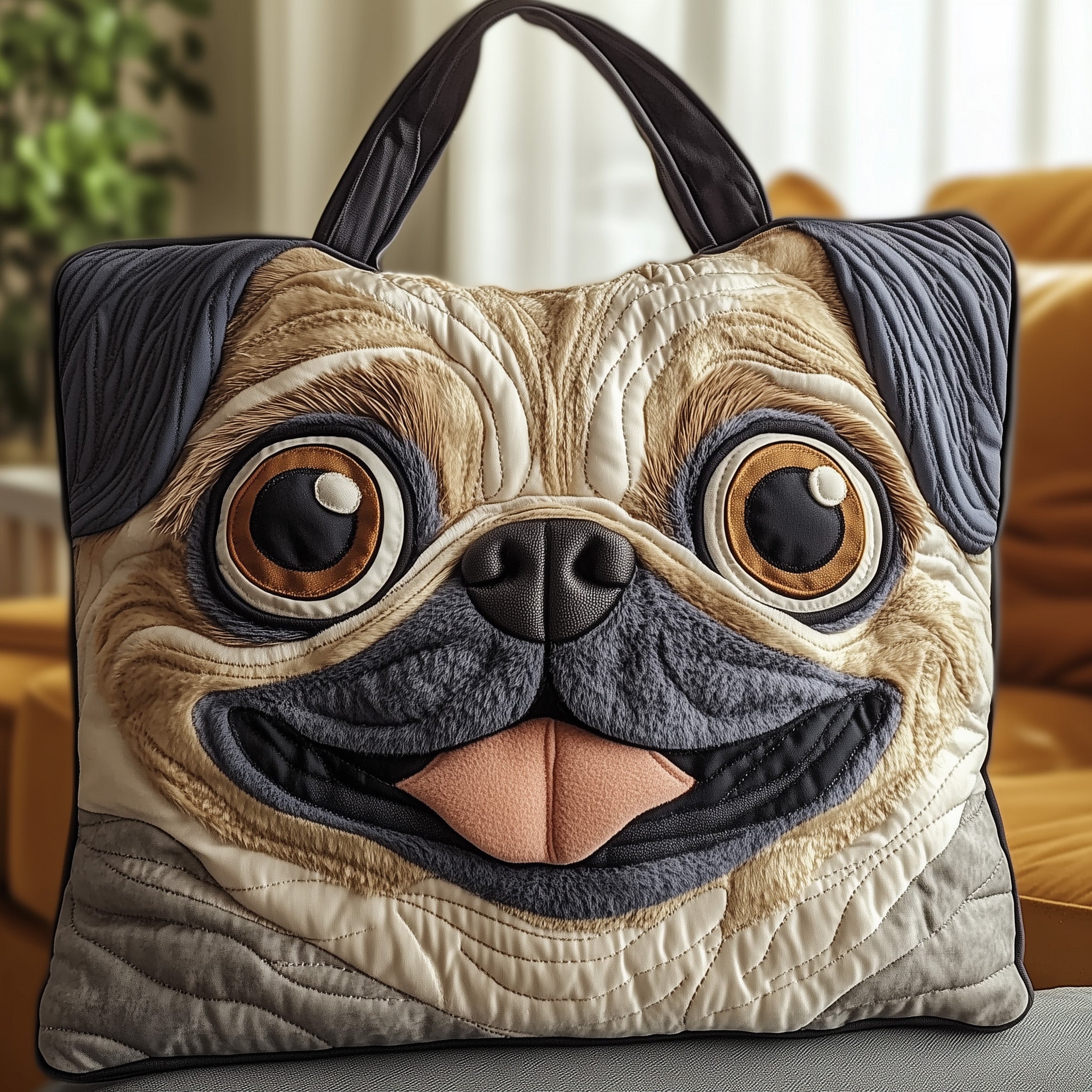 Adorable Pug Quilted Tote Bag GFTOTG536