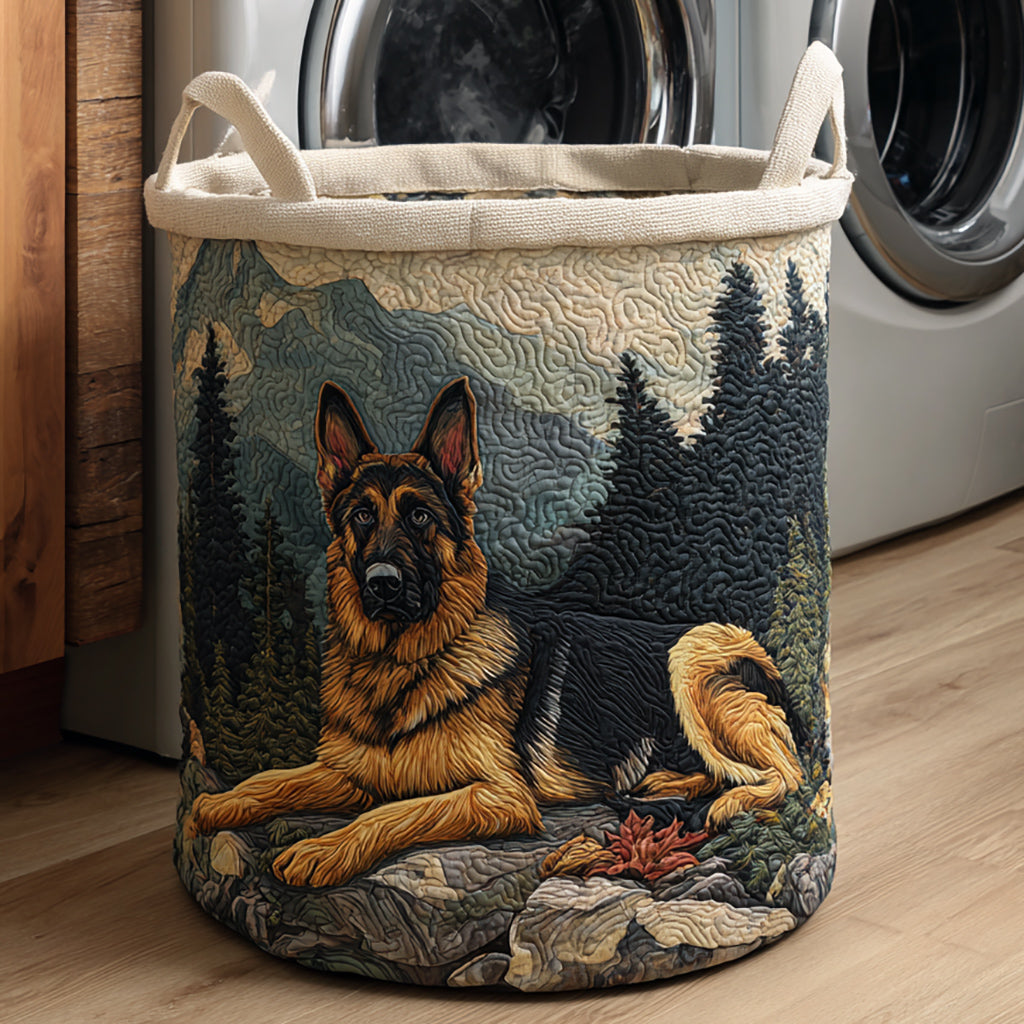 German Shepherd Mountain Quilted Laundry Basket NCU0HNH063