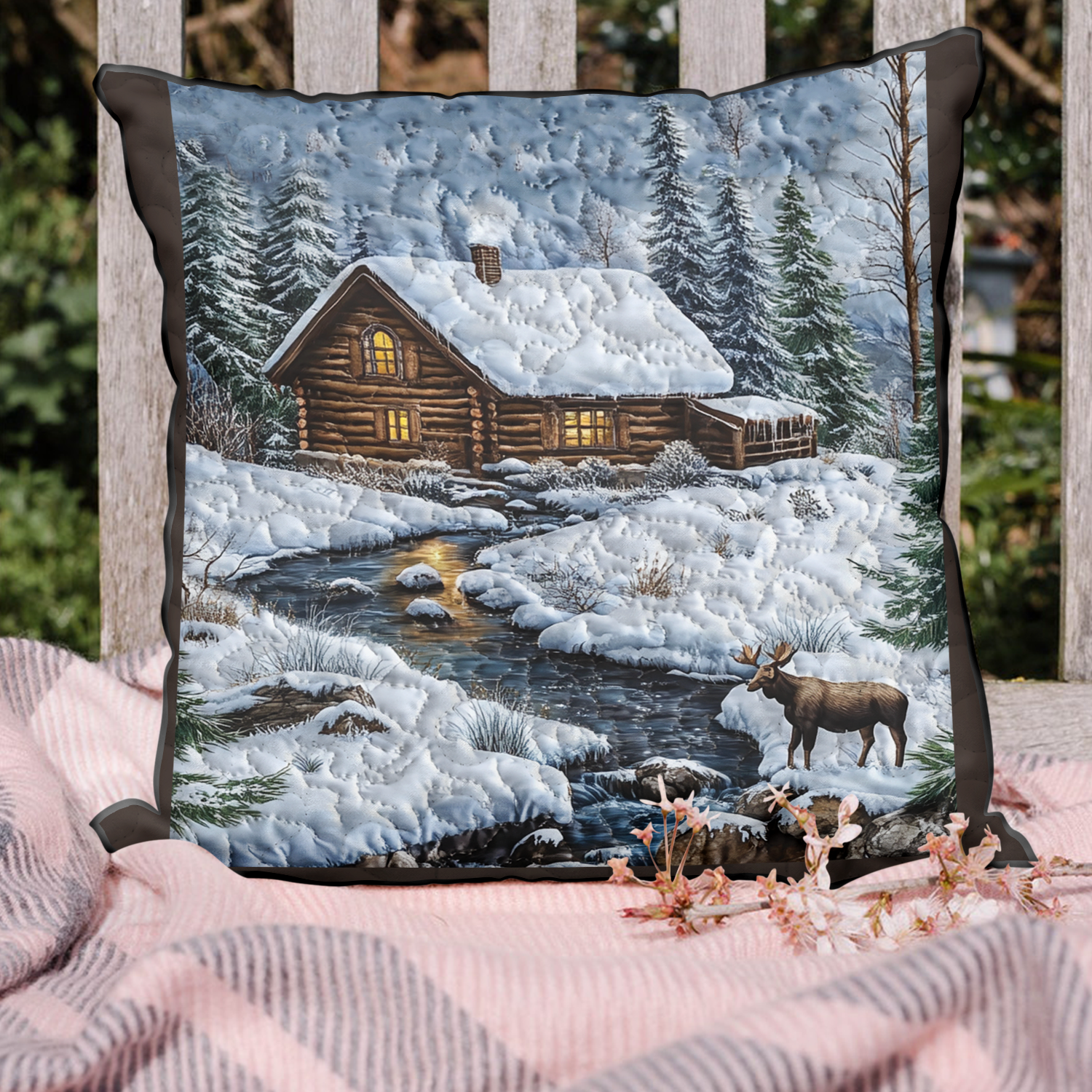 Heritage Log Cabin Quilted Pillow Case NCU0DK3779