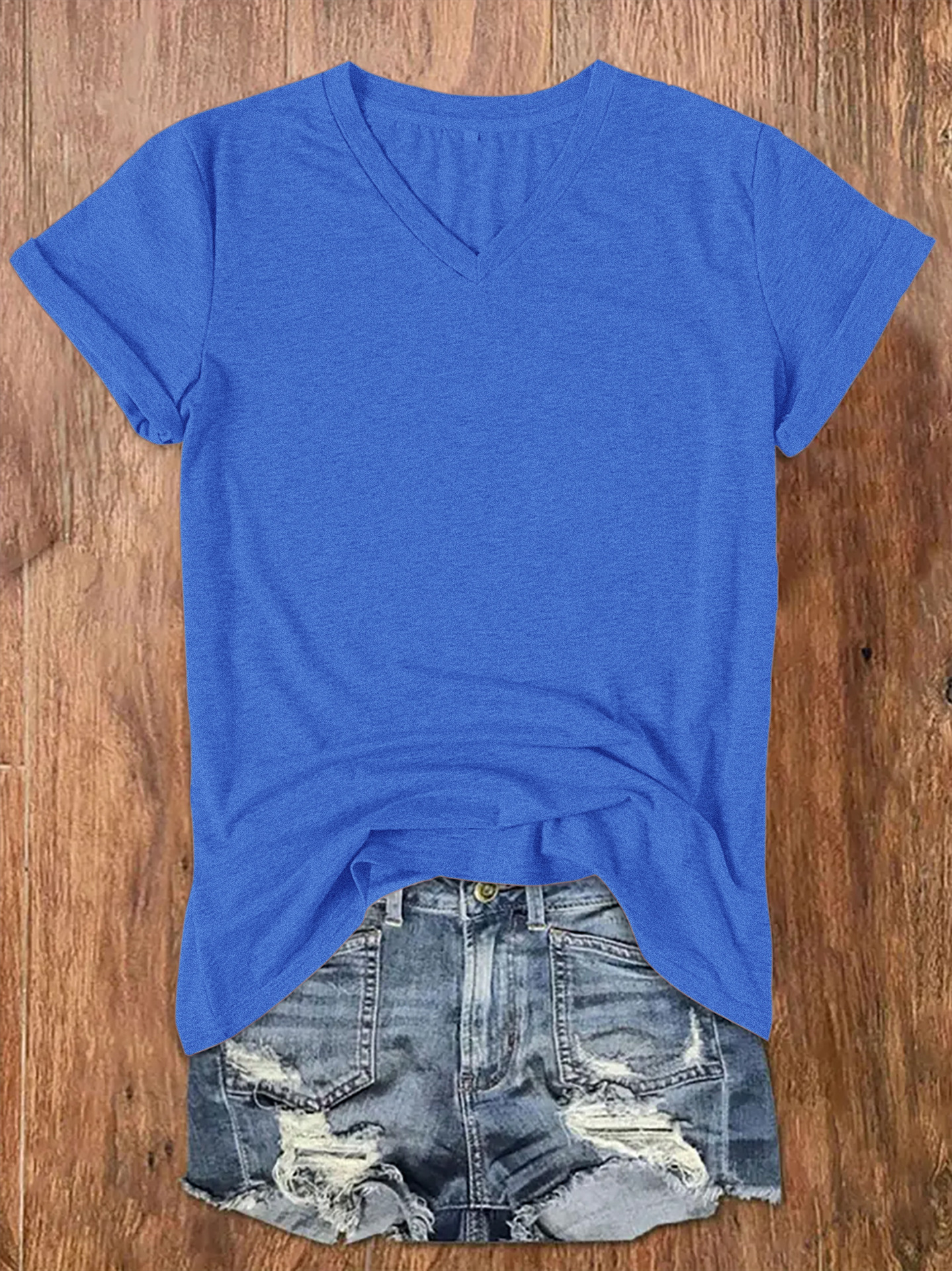 New V-neck short-sleeved T-shirt