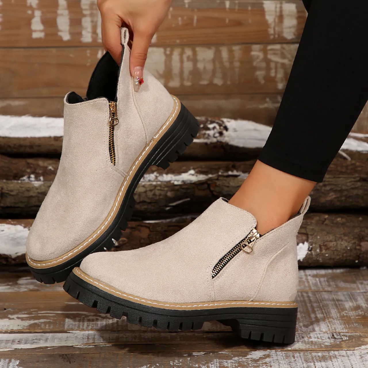 Women's Fashionable Solid Color Orthopedic Ankle Boots