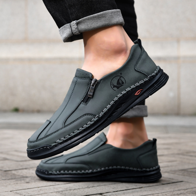 (🔥Lowest Price) Men's Waterproof Non-slip Wide Roe Handmade Cowhide Shoes Slip-on Orthopedic Shoes Driving Shoes, Suitable For Any Scene