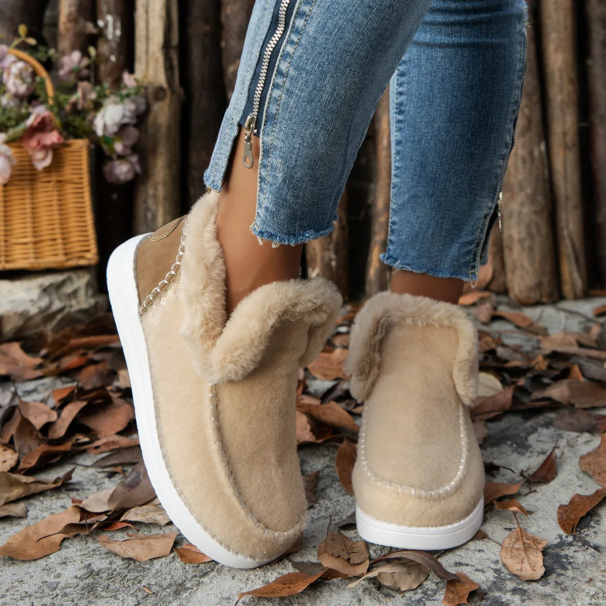 Womens Orthopedic Winter Wool Snow Boots Cozy Winter Shoes