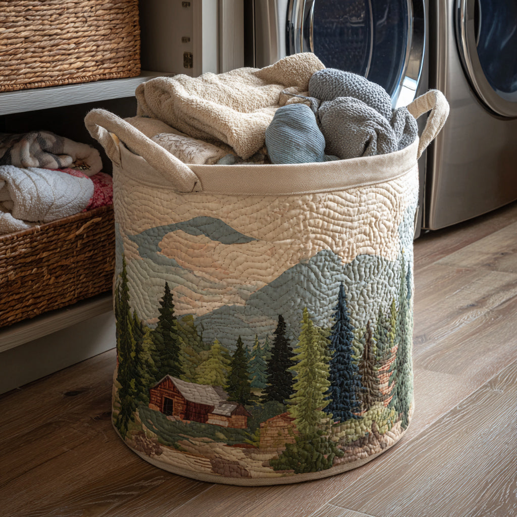 Oak Woodland Quilted Laundry Basket NCU0HNH247