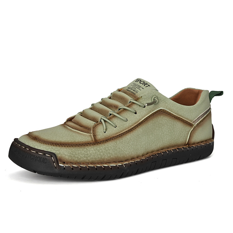 MEN'S LOW-TOP SOFT-SOLED LEATHER SLIP-ON SHOES