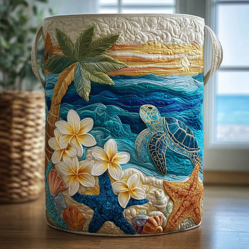 Sea Turtle Quilted Laundry Basket NCU0QN024